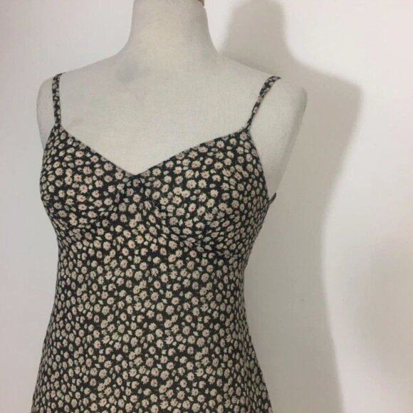 TOPSHOP Slip Dress Ditsy Floral Print Small Vintage 1990s Rare Made in UK - Picture 1 of 9